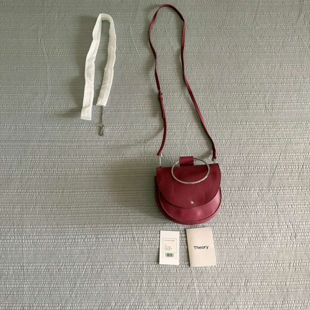 NWT Theory Women's Whitney 2.0 Bag Dusty Rose Leather Ring Handle Crossbody - Picture 4 of 6